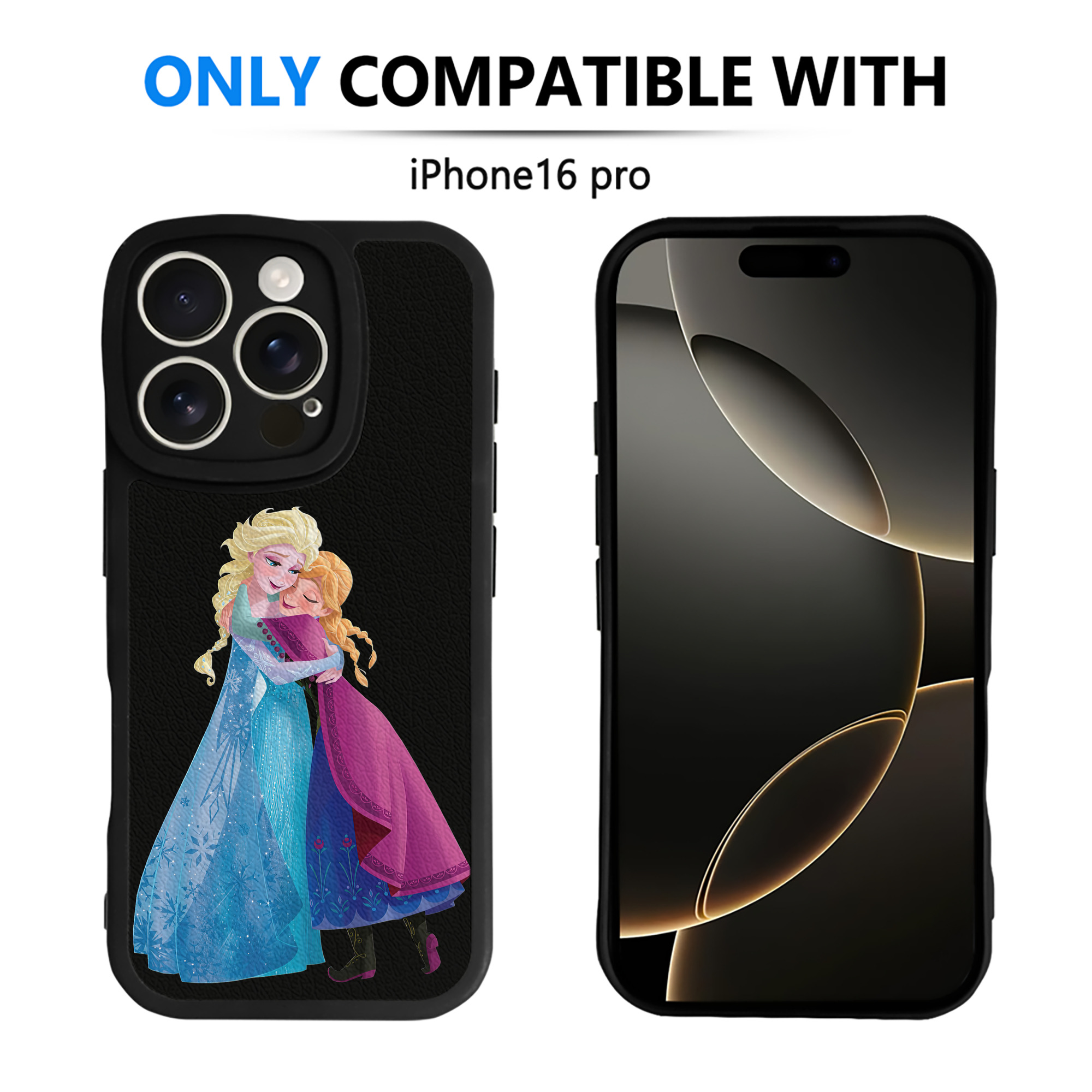 （画像用） アナと雪の女王 アンナ エルサ Frozen Anna Elsa 【iPhone 16シリーズ対応】シリコンスマホケース（レザー調） 材質：シリコン